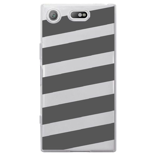 Coque Souple Pour Sony Xperia Xz1 Compact Avec Impression Motifs Bandes Grises