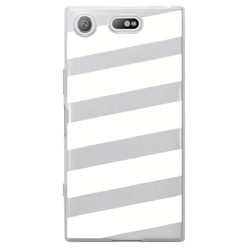 Coque Souple Pour Sony Xperia Xz1 Compact Avec Impression Motifs Bandes Blanches