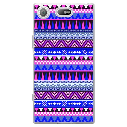 Coque Souple Pour Sony Xperia Xz1 Compact Avec Impression Motifs Aztèque Bleu E
