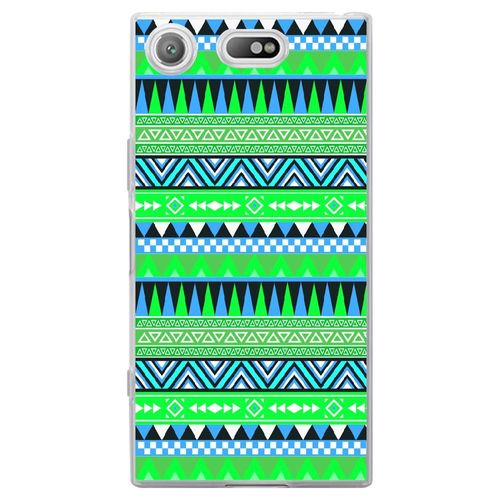 Coque Souple Pour Sony Xperia Xz1 Compact Avec Impression Motifs Aztèque Bleu E