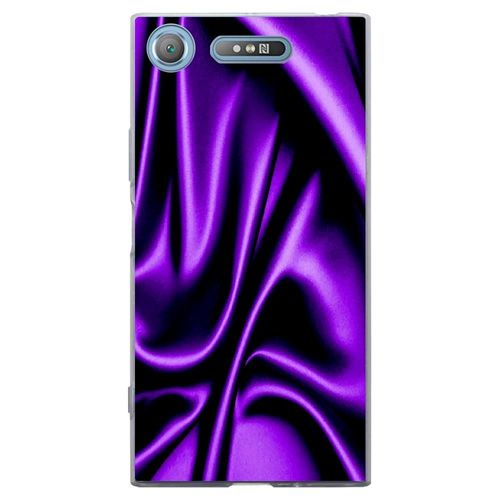 Coque Souple Pour Sony Xperia Xz1 Avec Impression Motifs Soie Drapée Mauve