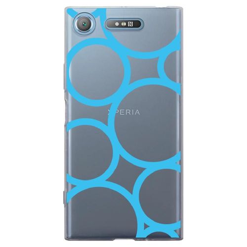 Coque Souple Pour Sony Xperia Xz1 Avec Impression Motifs Ronds Bleus