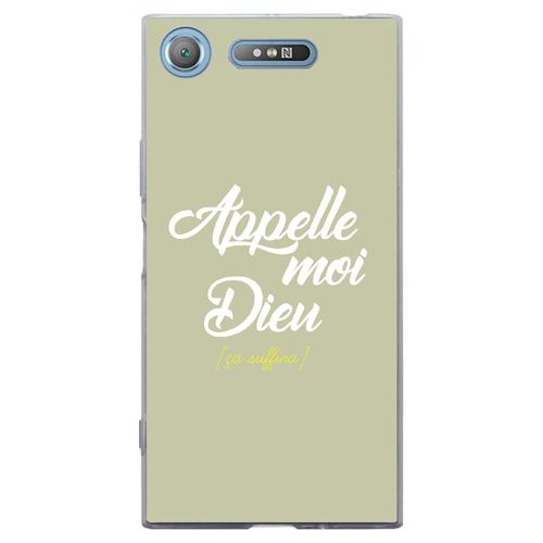 Coque Souple Pour Sony Xperia Xz1 Avec Impression Motifs Appelle Moi Dieu Vert