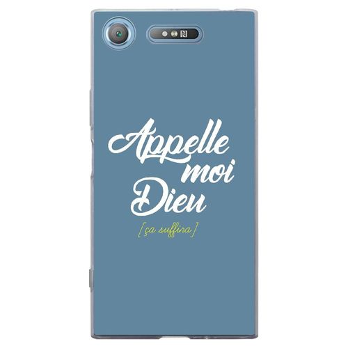 Coque Souple Pour Sony Xperia Xz1 Avec Impression Motifs Appelle Moi Dieu Bleu
