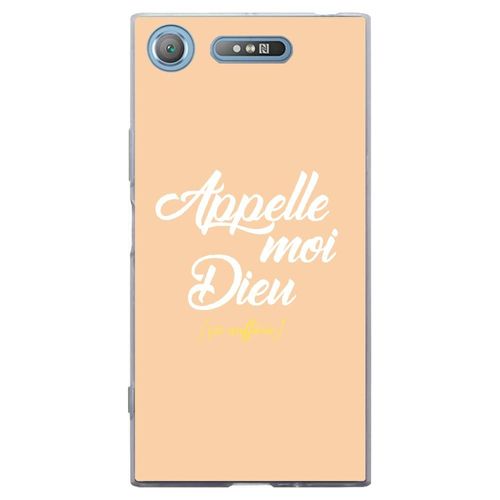 Coque Souple Pour Sony Xperia Xz1 Avec Impression Motifs Appelle Moi Dieu Beige