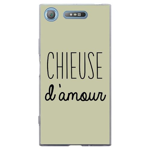 Coque Souple Pour Sony Xperia Xz1 Avec Impression Motifs Chieuse D'amour Vert