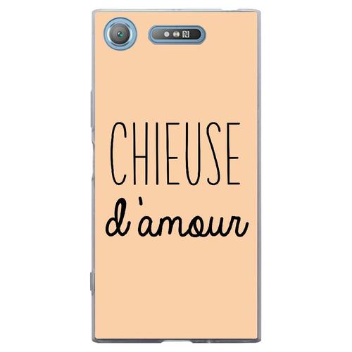 Coque Souple Pour Sony Xperia Xz1 Avec Impression Motifs Chieuse D'amour Beige