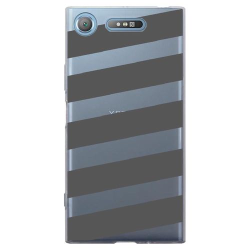 Coque Souple Pour Sony Xperia Xz1 Avec Impression Motifs Bandes Grises