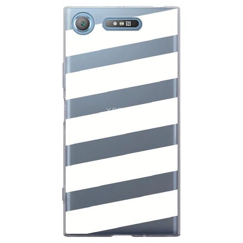 Coque Souple Pour Sony Xperia Xz1 Avec Impression Motifs Bandes Blanches