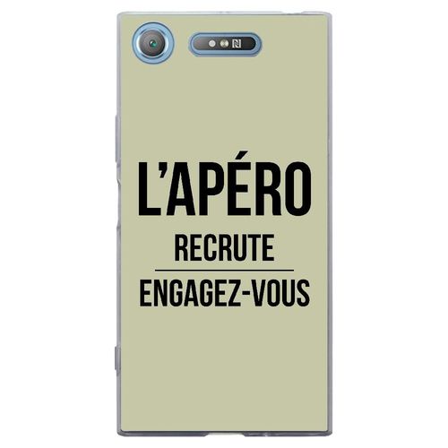 Coque Souple Pour Sony Xperia Xz1 Avec Impression Motifs L'apéro Recrute Vert