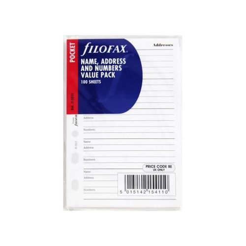 Carpentras Sign Recharge Carnet D'adresses Format Pocket Paquet De 100 Feuilles Blanc