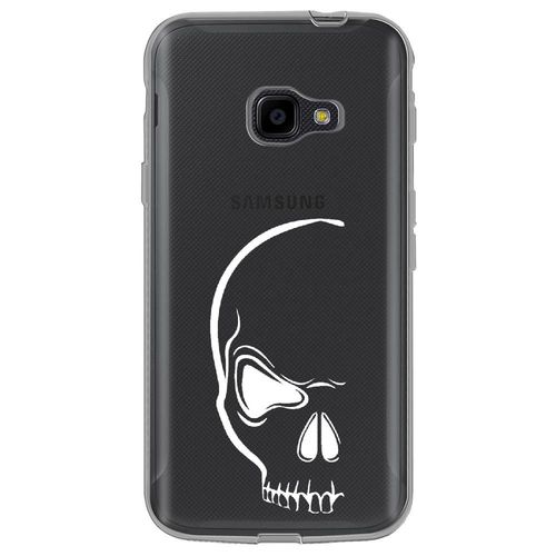 Coque Souple Pour Samsung Galaxy Xcover 4 Avec Impression Motifs Crâne Blanc