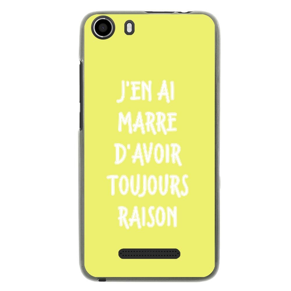 Coque Souple Pour Wiko Lenny 2 Avec Impression Motifs Marre D'avoir Raison Jaune