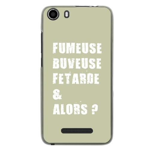 Coque Souple Pour Wiko Lenny 2 Avec Impression Motifs Fumeuse Et Alors Vert