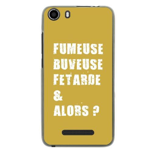 Coque Souple Pour Wiko Lenny 2 Avec Impression Motifs Fumeuse Et Alors Or