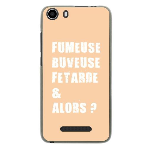 Coque Souple Pour Wiko Lenny 2 Avec Impression Motifs Fumeuse Et Alors Beige