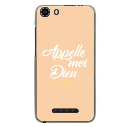 Coque Souple Pour Wiko Lenny 2 Avec Impression Motifs Appelle Moi Dieu Beige