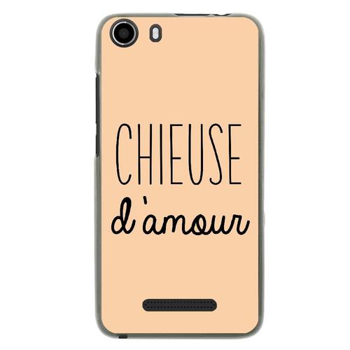 Coque Souple Pour Wiko Lenny 2 Avec Impression Motifs Chieuse D'amour Beige