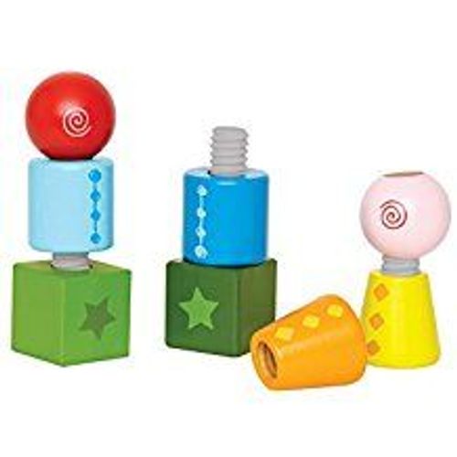 Hape - Twist And Turnables Wooden Building Block Set