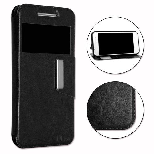 Samsung Galaxy Ace 4 Housse Etui Coque Noir Folio Dédiée Façon Cuir Avec Surpiqûres Et Clapet Magnétique By Ph26®
