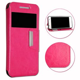 Samsung Galaxy Ace 4 Housse Etui Coque Rose Folio Dédiée Façon Cuir Avec Surpiqûres Et Clapet Magnétique By Ph26®
