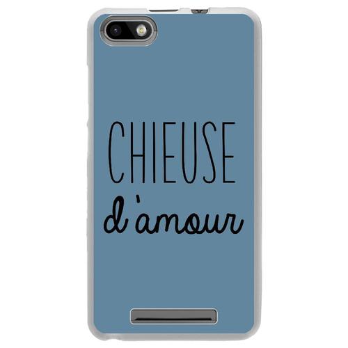 Coque Souple Pour Wiko Lenny 3 Avec Impression Motifs Chieuse D'amour Bleu