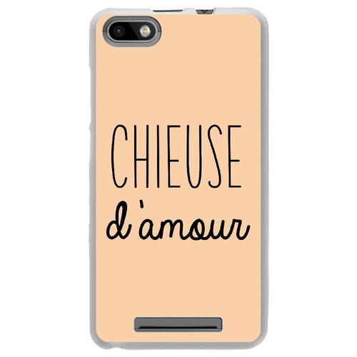 Coque Souple Pour Wiko Lenny 3 Avec Impression Motifs Chieuse D'amour Beige