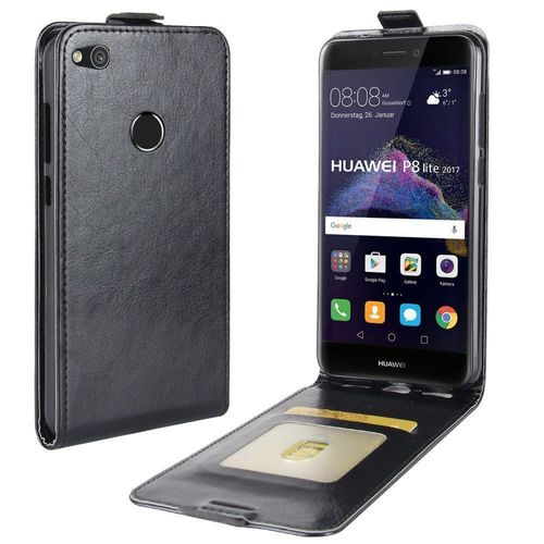 Etui Slim À Rabat Ultra-Fin Huawei P8-Lite-2017 Coloris Noir