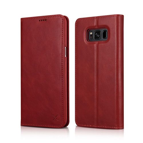 Etui Xoomz Cuir Rouge Mat Pour Galaxy S8