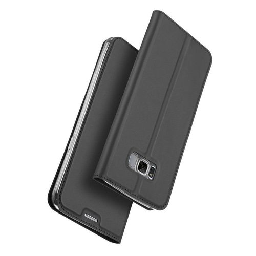 Etui Folio Pour Galaxy S8-Plus Gris Avec Rabat Latéral Et Fonction Stand