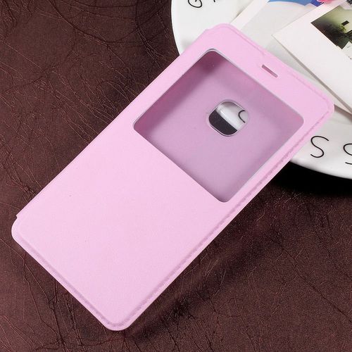 Etui Folio Latéral S-View Rose Huawei P10 Lite Avec Fenêtre