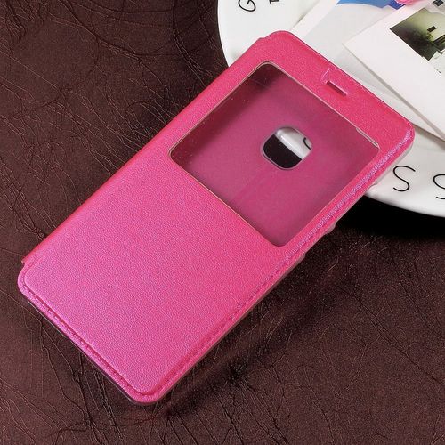 Etui Folio Latéral S-View Fuchsia Huawei P10 Lite Avec Fenêtre