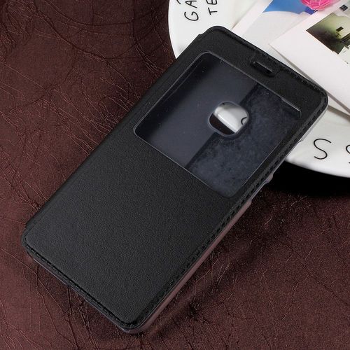 Etui Folio Latéral S-View Noir Huawei P10 Lite Avec Fenêtre