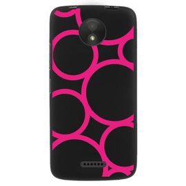 Coque Souple Pour Motorola Moto C Avec Impression Motifs Ronds Fushias