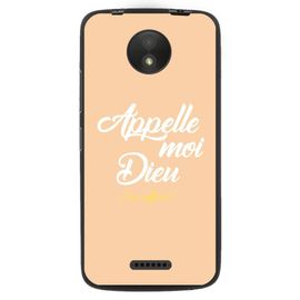 Coque Souple Pour Motorola Moto C Avec Impression Motifs Appelle Moi Dieu Beige
