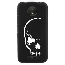 Coque Souple Pour Motorola Moto C Avec Impression Motifs Crâne Blanc