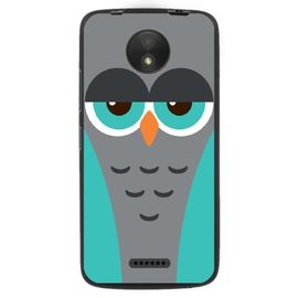 Coque Souple Pour Motorola Moto C Avec Impression Motifs Chouette Endormie Bleue