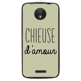 Coque Souple Pour Motorola Moto C Avec Impression Motifs Chieuse D'amour Vert