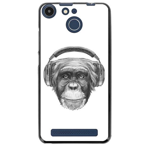 Coque Souple Pour Archos 50f Helium Avec Impression Motifs Singe Avec Casque