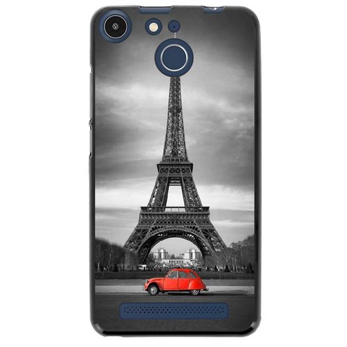 Coque Souple Pour Archos 50f Helium Avec Impression Motifs Paris Et 2cv Rouge