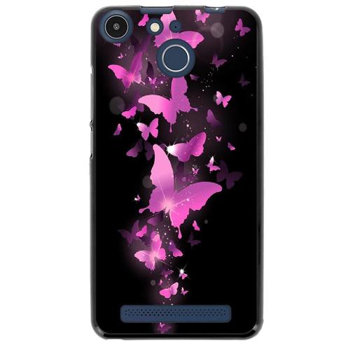 Coque Souple Pour Archos 50f Helium Avec Impression Motifs Papillons Fushias