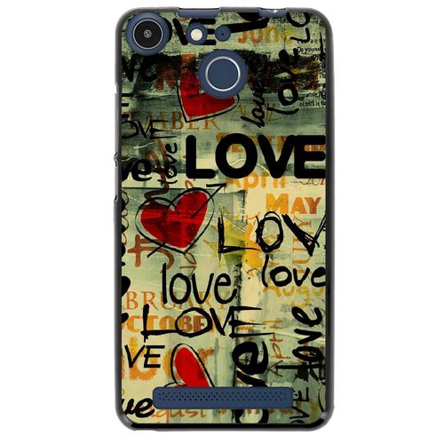 Coque Souple Pour Archos 50f Helium Avec Impression Motifs Love Vintage