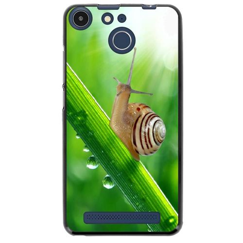 Coque Souple Pour Archos 50f Helium Avec Impression Motifs Escargot Sur Une Tige