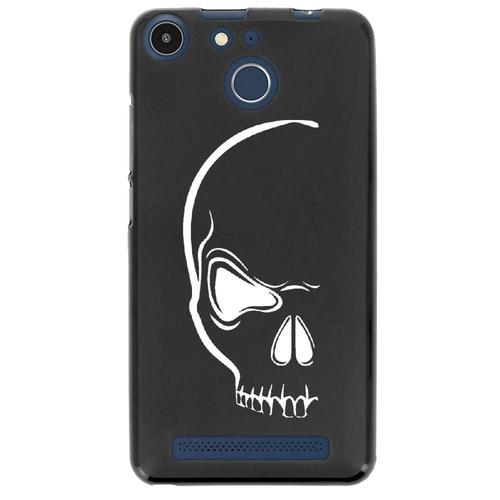 Coque Souple Pour Archos 50f Helium Avec Impression Motifs Crâne Blanc