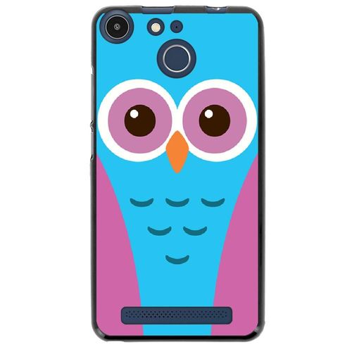 Coque Souple Pour Archos 50f Helium Avec Impression Motifs Chouette Bleue Et Ros