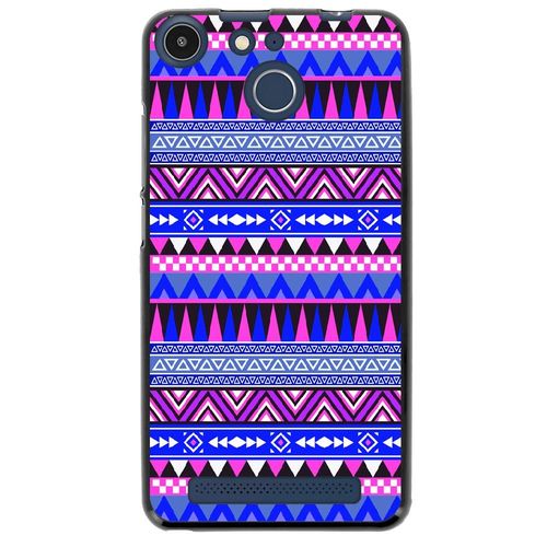 Coque Souple Pour Archos 50f Helium Avec Impression Motifs Aztèque Bleu Et Viol