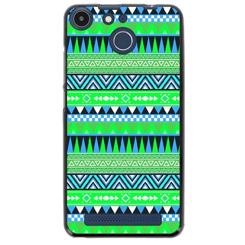 Coque Souple Pour Archos 50f Helium Avec Impression Motifs Aztèque Bleu Et Vert