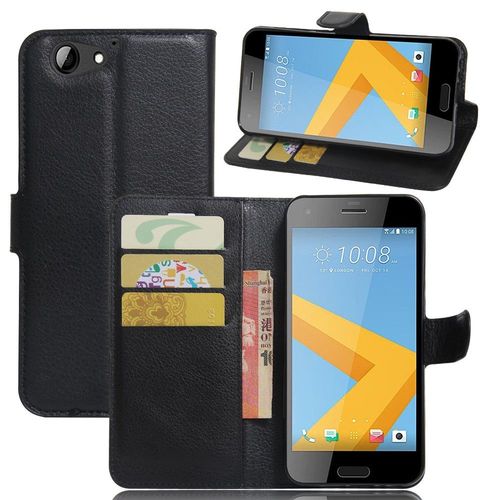 Etui Htc One A9s Noir Grainé Rabat Latéral Articulé Fonction Stand