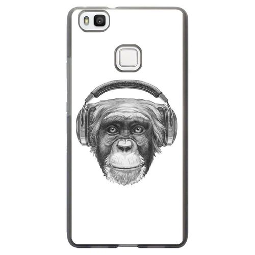 Coque Souple Pour Huawei Ascend P9-Lite Avec Impression Motifs Singe Avec Casque