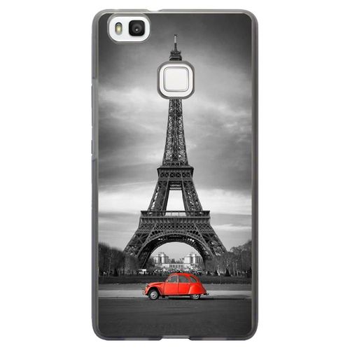 Coque Souple Pour Huawei Ascend P9-Lite Avec Impression Motifs Paris Et 2cv Roug